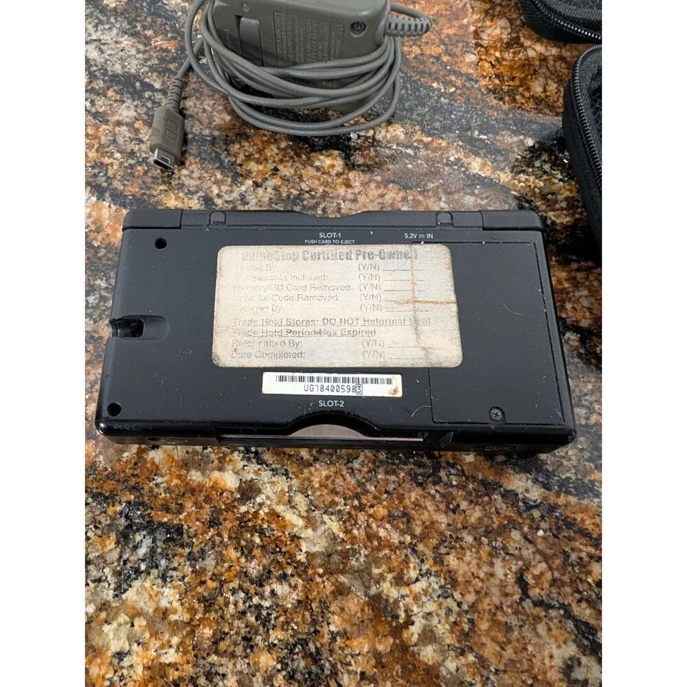 Nintendo Game Boy Advance TESTED NO BATTERY DOOR, DS Lite Cobalt Blue (Crack)